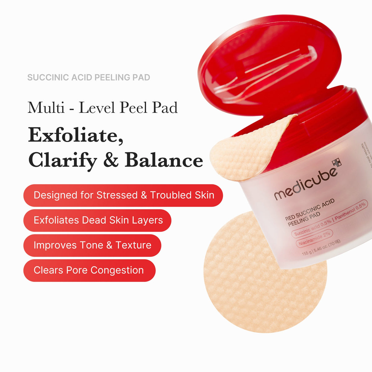Red Succinic Acid Panthenol Pads F0