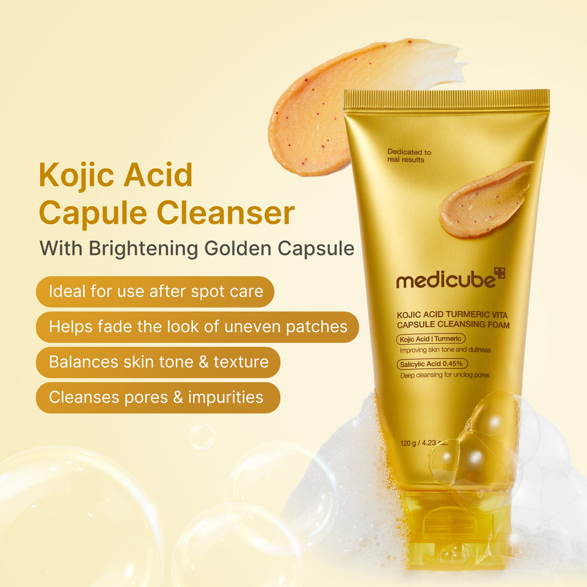 Kojic Acid Turmeric Vita Capsule Foam Cleanser F6