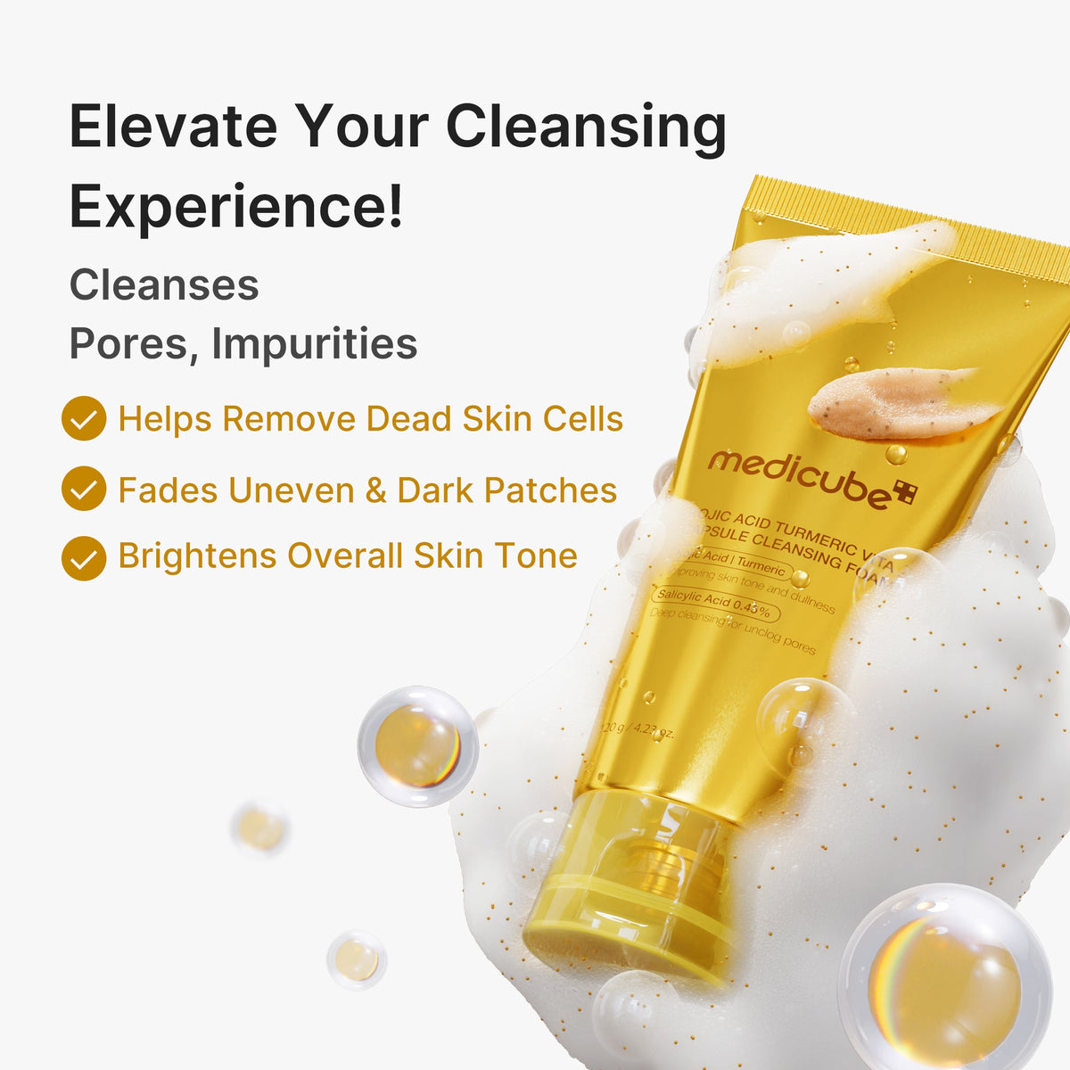 Kojic Acid Turmeric Vita Capsule Foam Cleanser F6