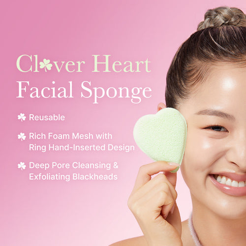 Clover Heart Facial Sponge J2