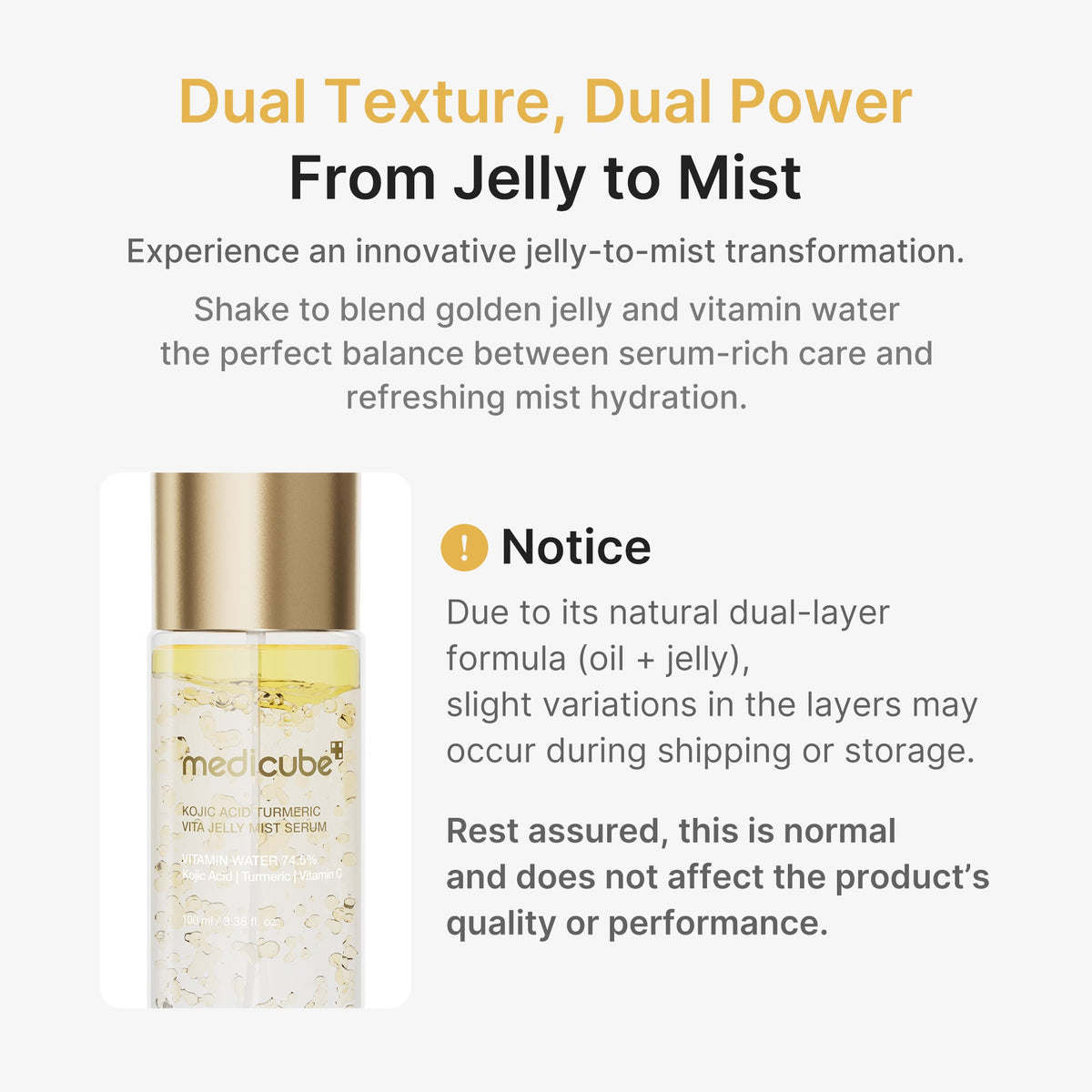 Kojic Acid Turmeric Vitamin Gold Jelly Mist Serum M0